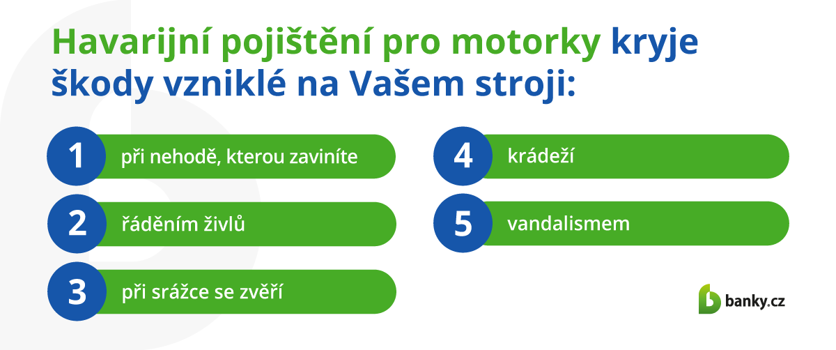 Která rizika kryje havarijní pojištění na motorky