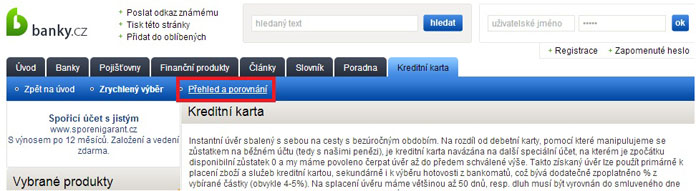 porovnání kreditních karet